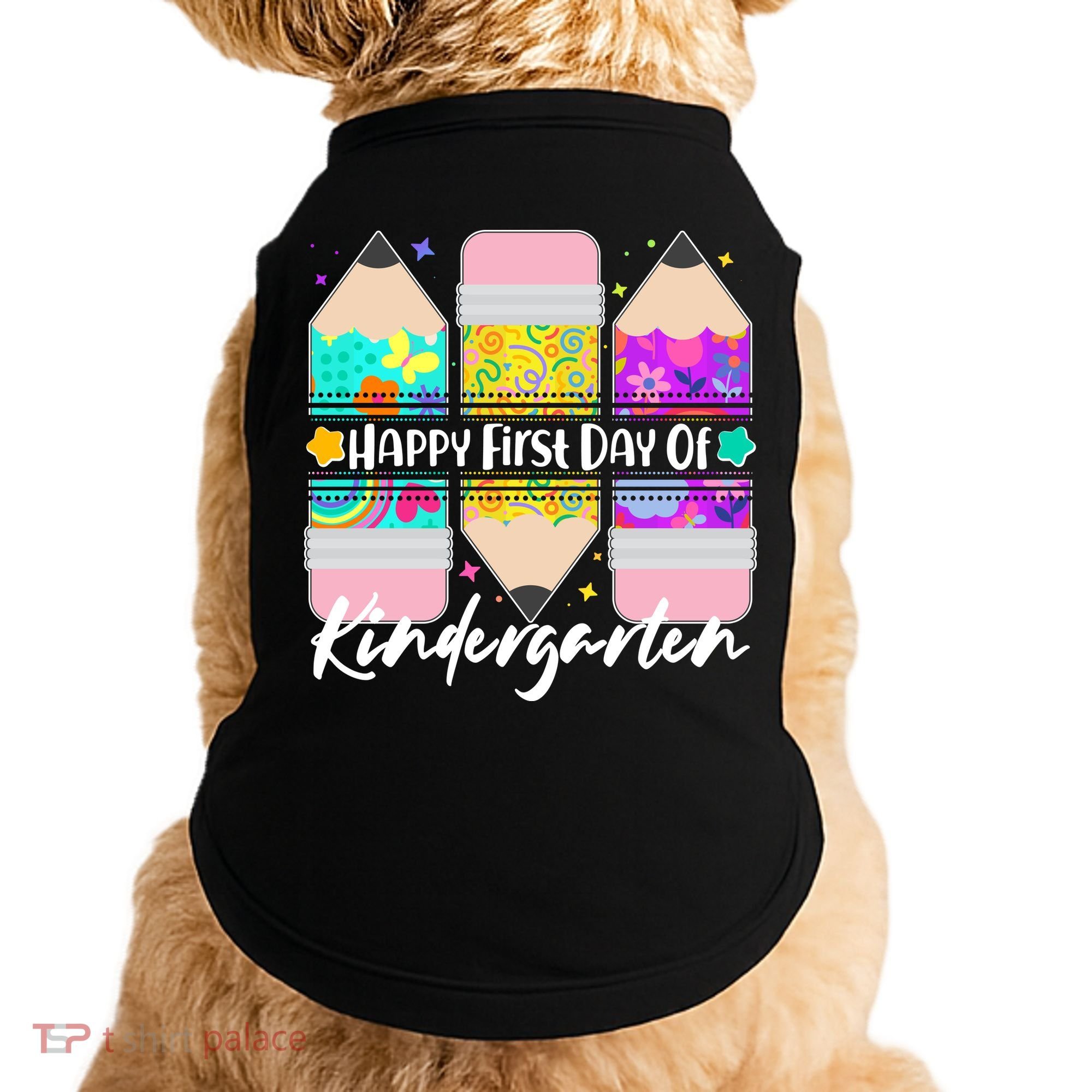 Cute Happy First Day Of Kindergarten Doggie Tank