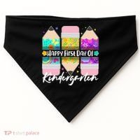 Cute Happy First Day Of Kindergarten USA-Made Doggie Bandana thumb 0