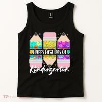 Cute Happy First Day Of Kindergarten Tank Top thumb 2