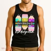 Cute Happy First Day Of Kindergarten Tank Top thumb 3