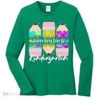 Cute Happy First Day Of Kindergarten Women's Long Sleeve Shirt thumb 0