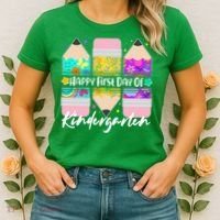 Cute Happy First Day Of Kindergarten Women's T-Shirt thumb 2