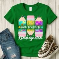 Cute Happy First Day Of Kindergarten Women's T-Shirt thumb 3