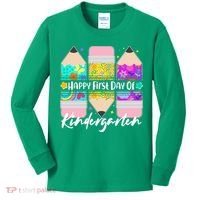 Cute Happy First Day Of Kindergarten Kids Long Sleeve Shirt thumb 0