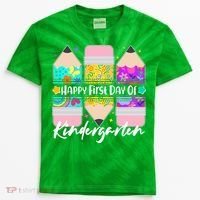 Cute Happy First Day Of Kindergarten Kids Tie-Dye T-Shirt thumb 0