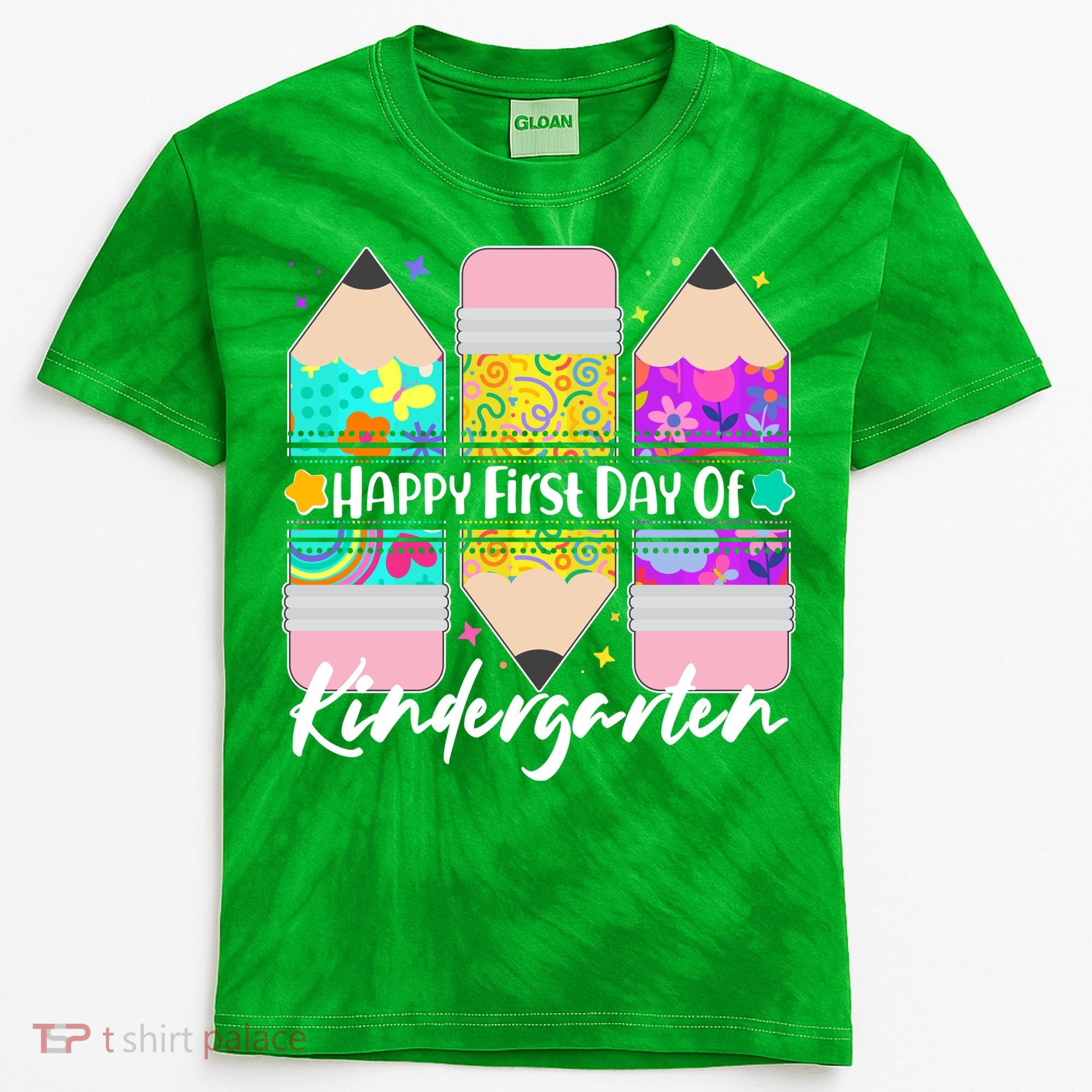 Cute Happy First Day Of Kindergarten Kids Tie-Dye T-Shirt