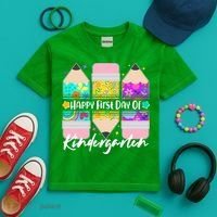 Cute Happy First Day Of Kindergarten Kids Tie-Dye T-Shirt thumb 2