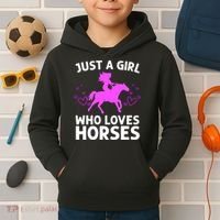 Cool Horse For  Cow Unique Horse Racing Kids Hoodie thumb 2