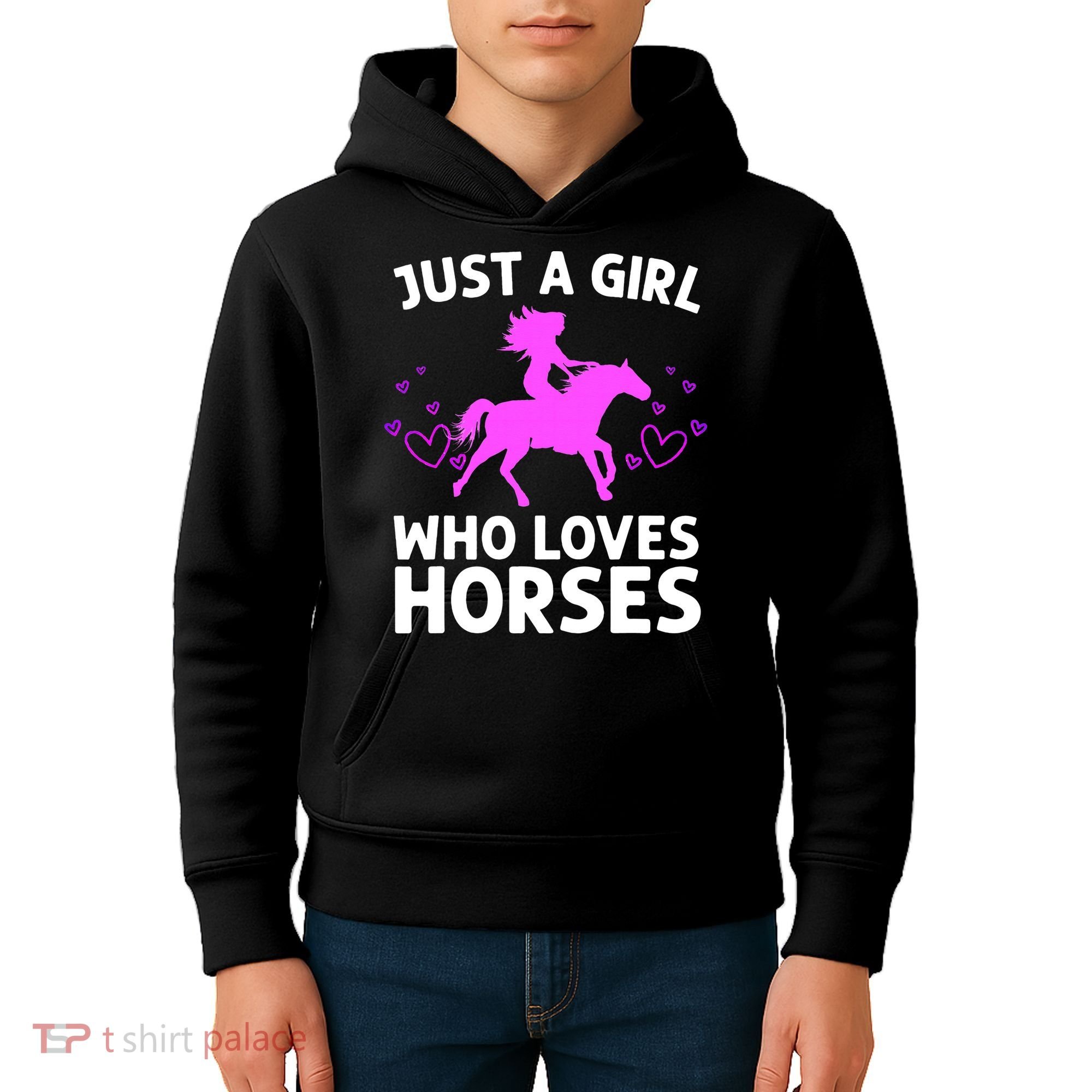 Cool Horse For  Cow Unique Horse Racing Kids Hoodie