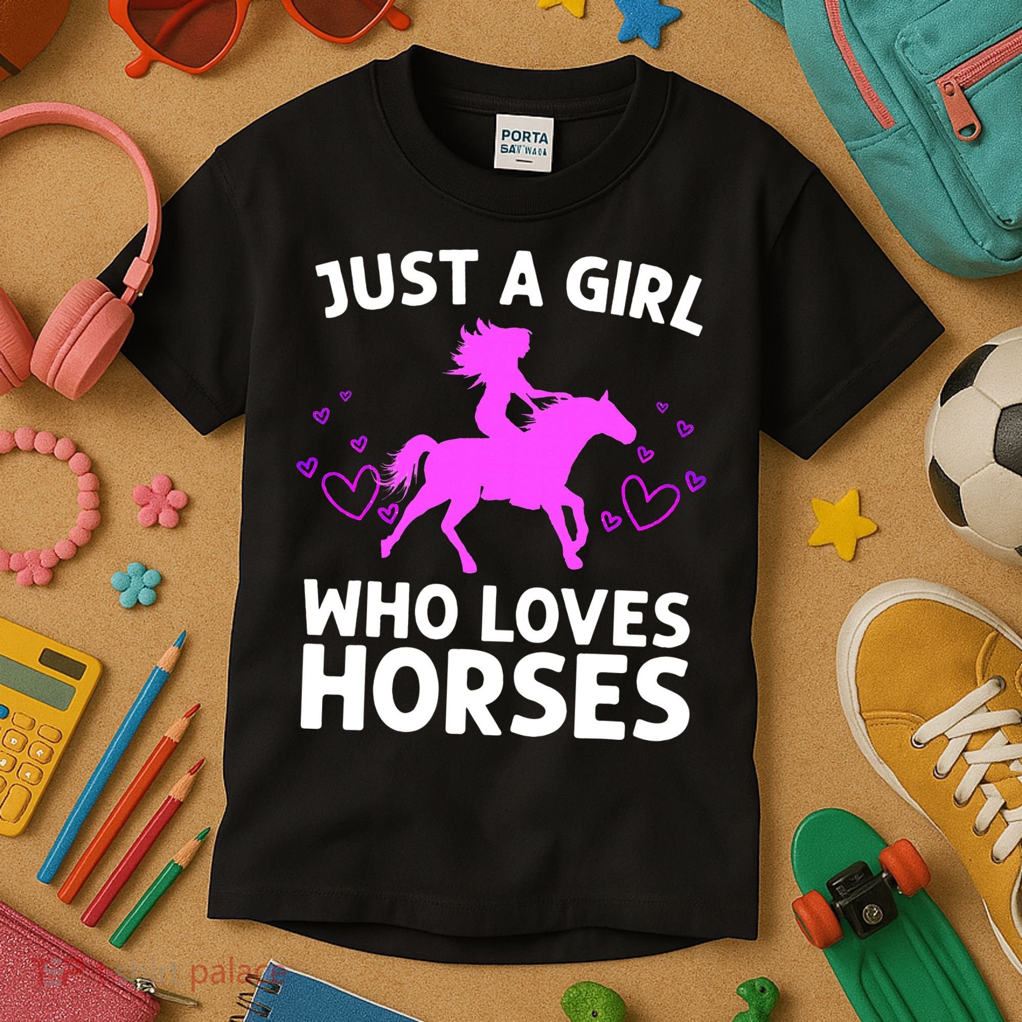 Cool Horse For  Cow Unique Horse Racing Kids T-Shirt