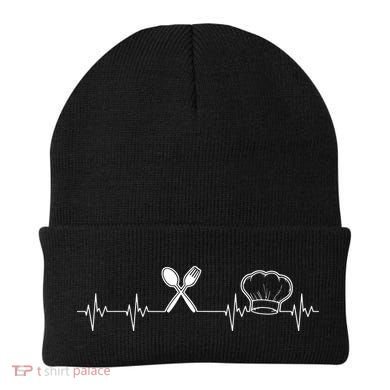 Chef Heartbeat Funny Culinary Chef Gift Cooking Lover Beanie