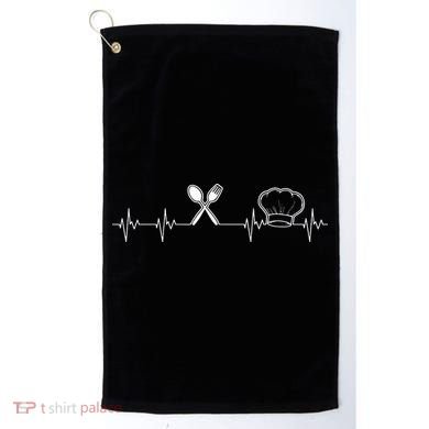 Chef Heartbeat Funny Culinary Chef Gift Cooking Lover Golf Towel