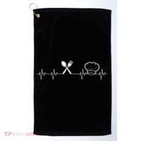 Chef Heartbeat Funny Culinary Chef Gift Cooking Lover Golf Towel thumb 0