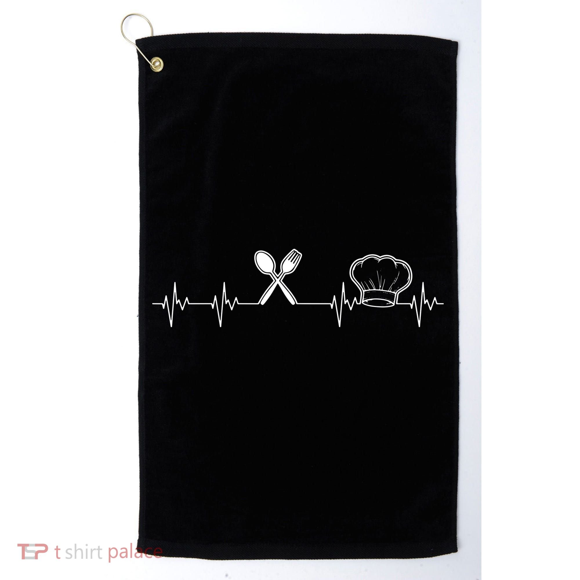 Chef Heartbeat Funny Culinary Chef Gift Cooking Lover Golf Towel