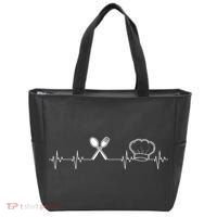 Chef Heartbeat Funny Culinary Chef Gift Cooking Lover Tote Bag thumb 0