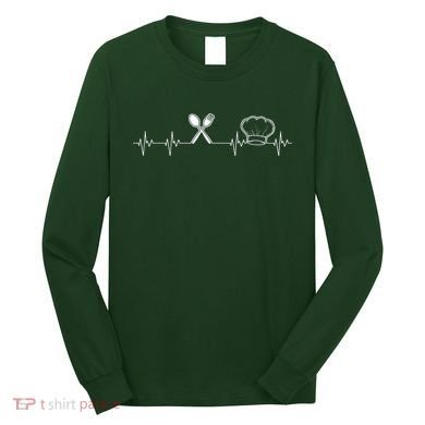 Chef Heartbeat Funny Culinary Chef Gift Cooking Lover Long Sleeve Shirt