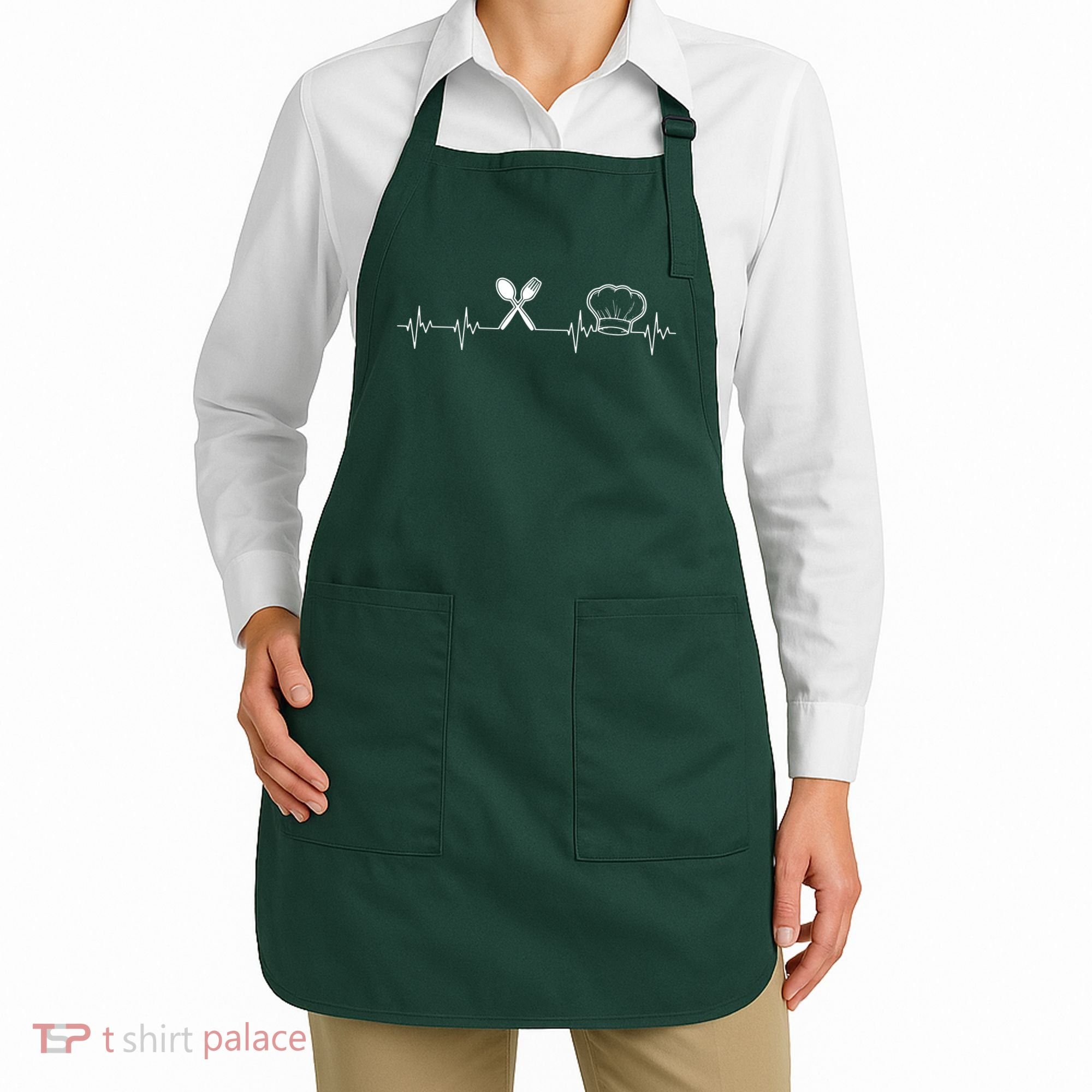 Chef Heartbeat Funny Culinary Chef Gift Cooking Lover Apron