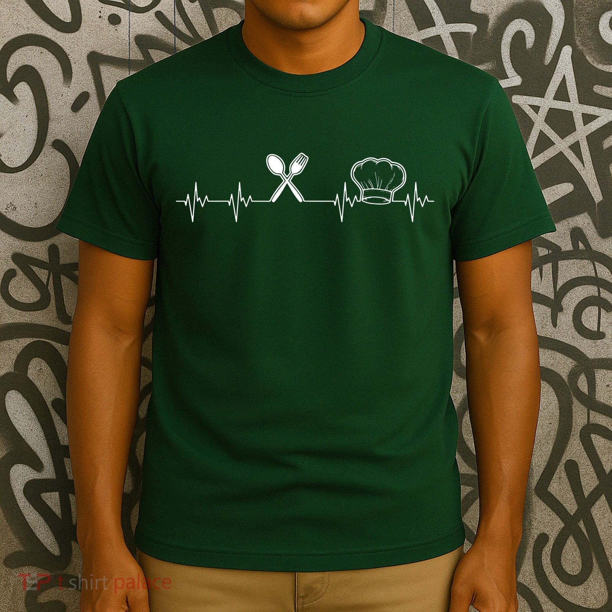 Chef Heartbeat Funny Culinary Chef Gift Cooking Lover T-Shirt