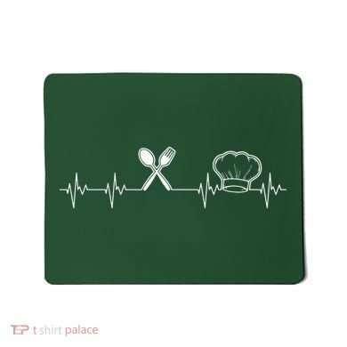 Chef Heartbeat Funny Culinary Chef Gift Cooking Lover Mousepad