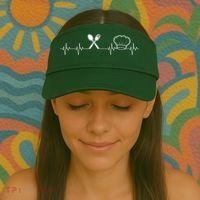 Chef Heartbeat Funny Culinary Chef Gift Cooking Lover Visor thumb 2