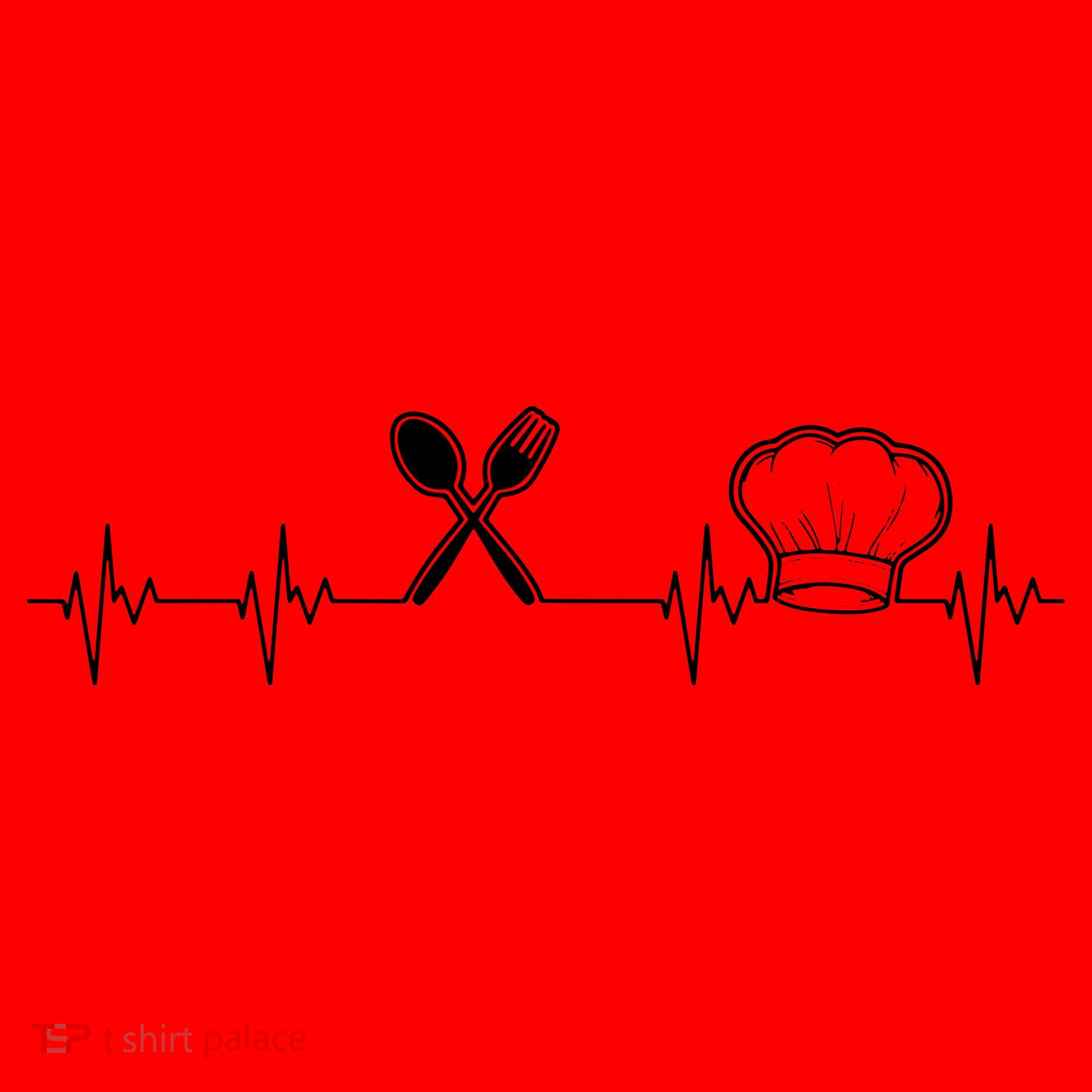 Chef Heartbeat Funny Culinary Chef Gift Cooking Lover Santa Hat