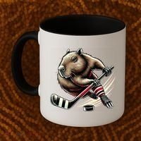 Capybara Hockey Funny Ice Hockey Player Gift Coffee Mug thumb 2