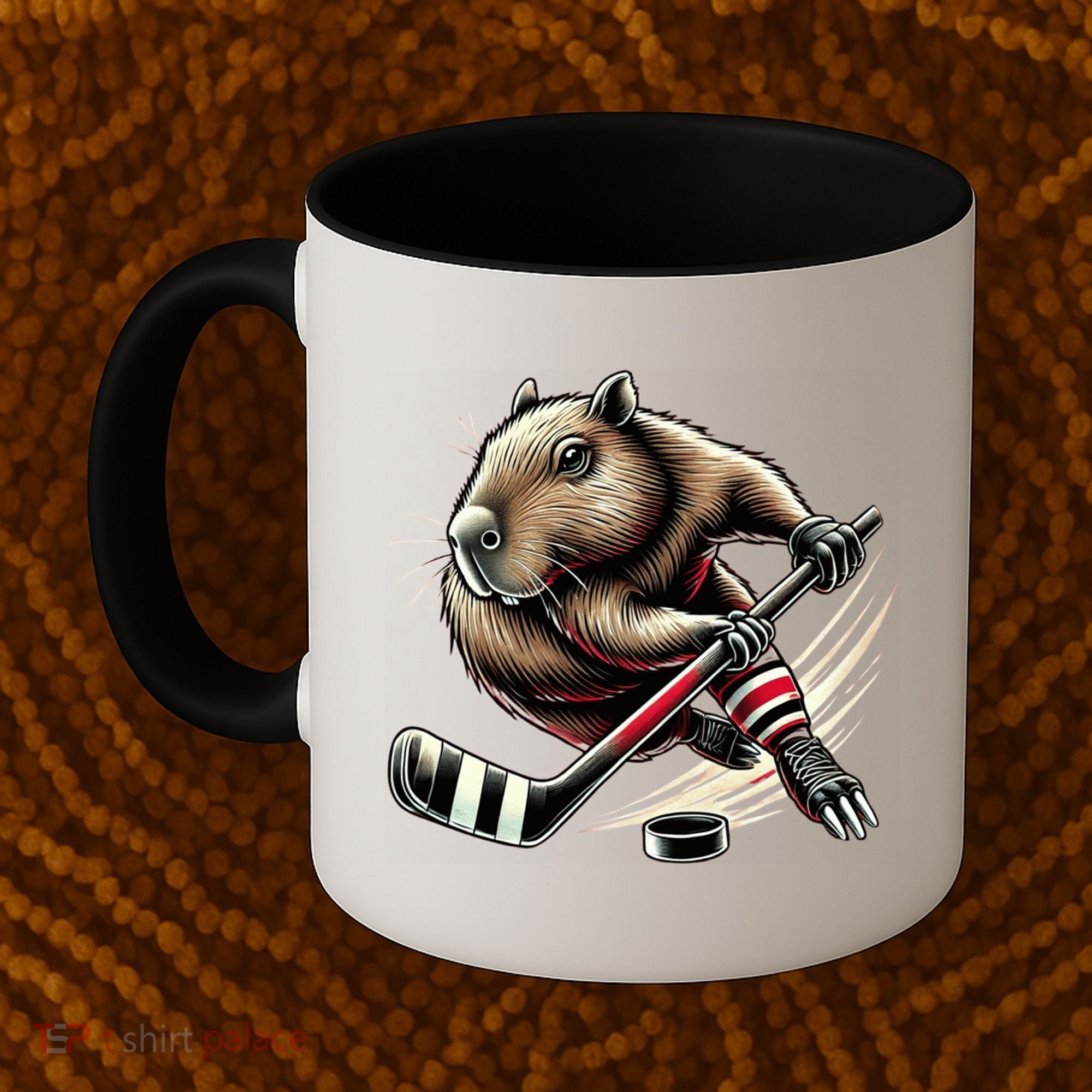 Capybara Hockey Funny Ice Hockey Player Gift Coffee Mug