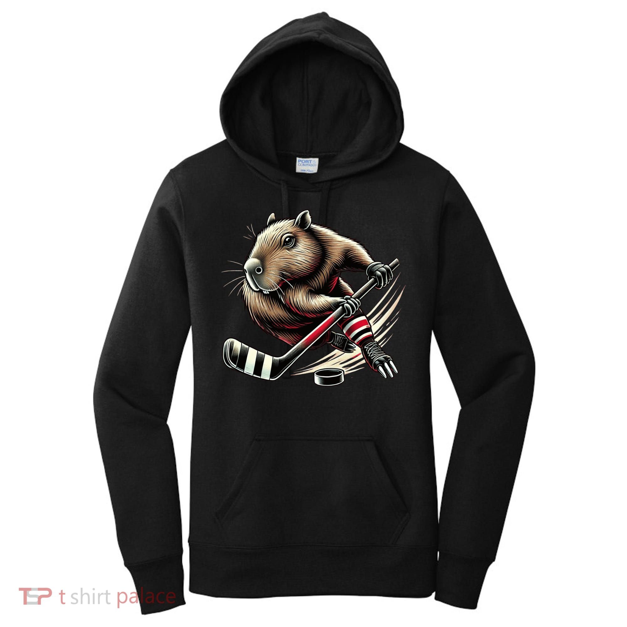 Capybara Hockey Funny Ice Hockey Player Gift Women's Hoodie