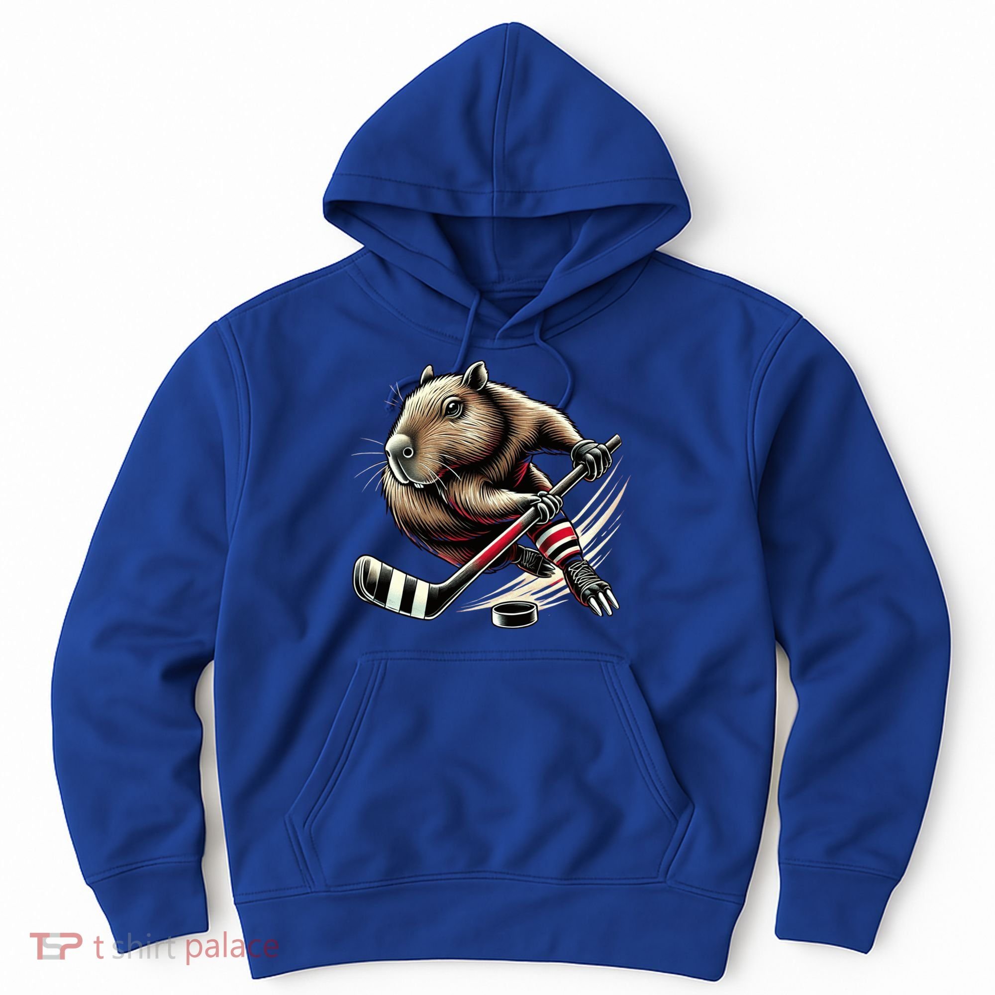Capybara Hockey Funny Ice Hockey Player Gift Hoodie