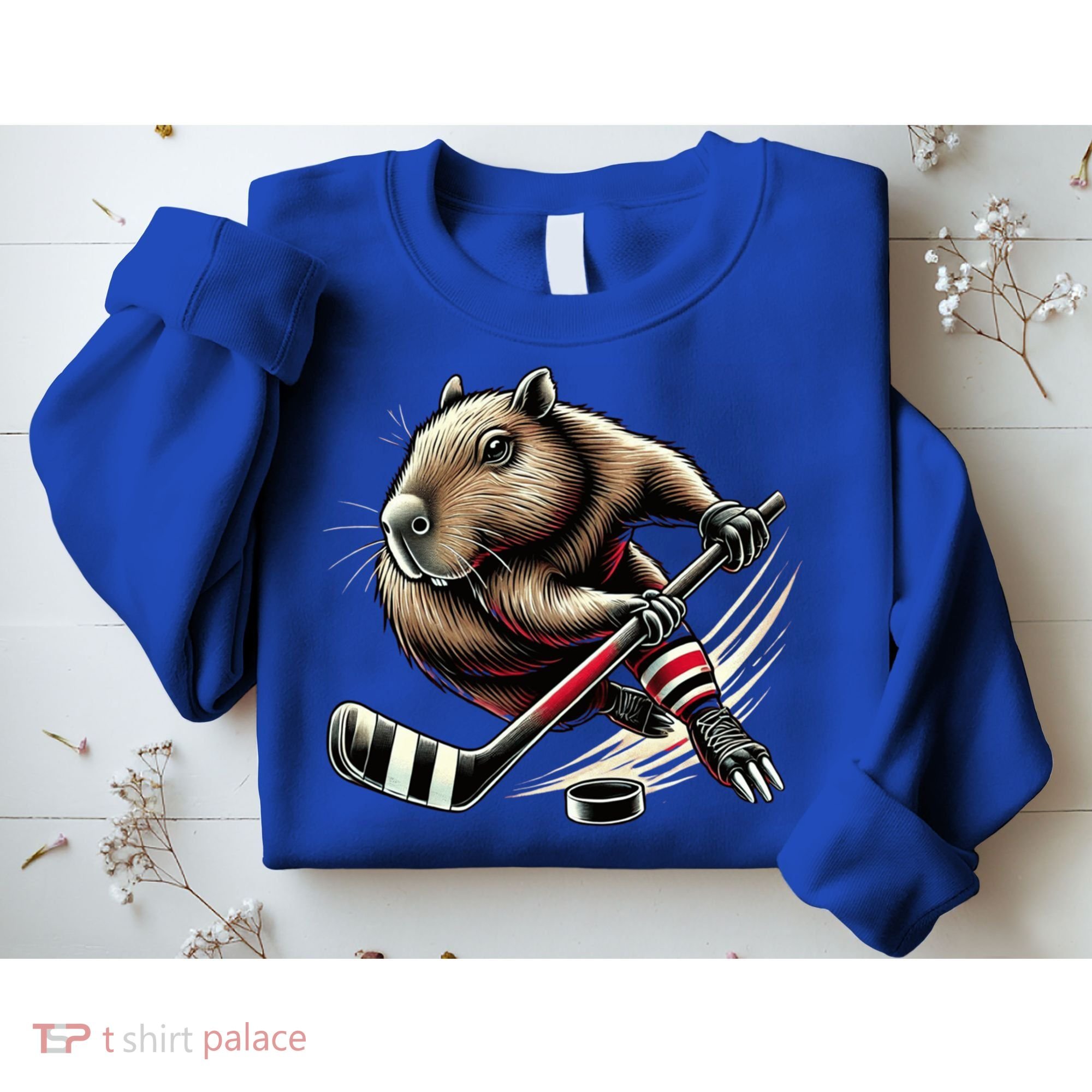 Capybara Hockey Funny Ice Hockey Player Gift Sweatshirt