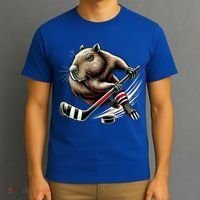 Capybara Hockey Funny Ice Hockey Player Gift T-Shirt thumb 3