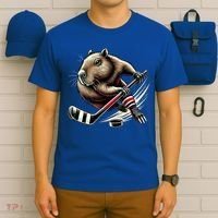 Capybara Hockey Funny Ice Hockey Player Gift T-Shirt thumb 6