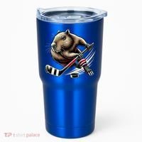 Capybara Hockey Funny Ice Hockey Player Gift Tumbler thumb 0
