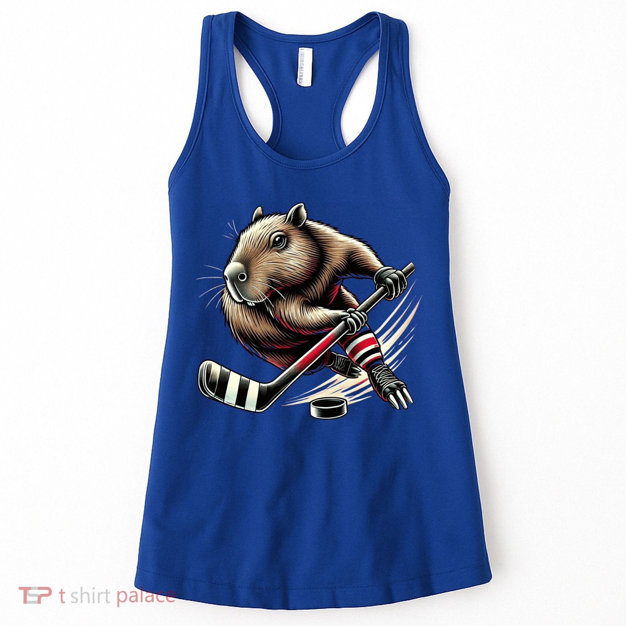 Capybara Hockey Funny Ice Hockey Player Gift Women's Tank Top