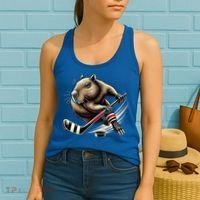 Capybara Hockey Funny Ice Hockey Player Gift Women's Tank Top thumb 2
