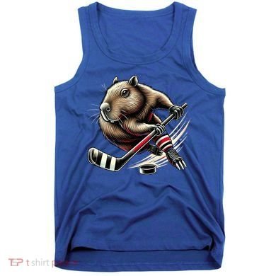 Capybara Hockey Funny Ice Hockey Player Gift Tank Top