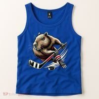Capybara Hockey Funny Ice Hockey Player Gift Tank Top thumb 2