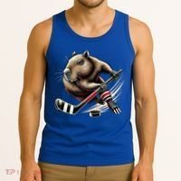 Capybara Hockey Funny Ice Hockey Player Gift Tank Top thumb 3