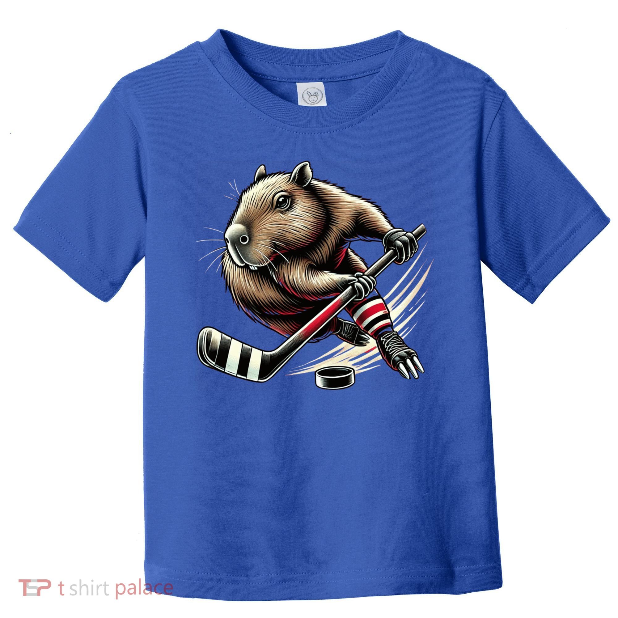 Capybara Hockey Funny Ice Hockey Player Gift Toddler T-Shirt
