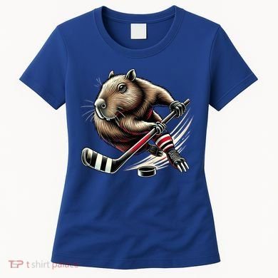 Capybara Hockey Funny Ice Hockey Player Gift Women's T-Shirt