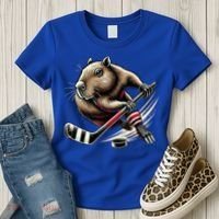 Capybara Hockey Funny Ice Hockey Player Gift Women's T-Shirt thumb 3