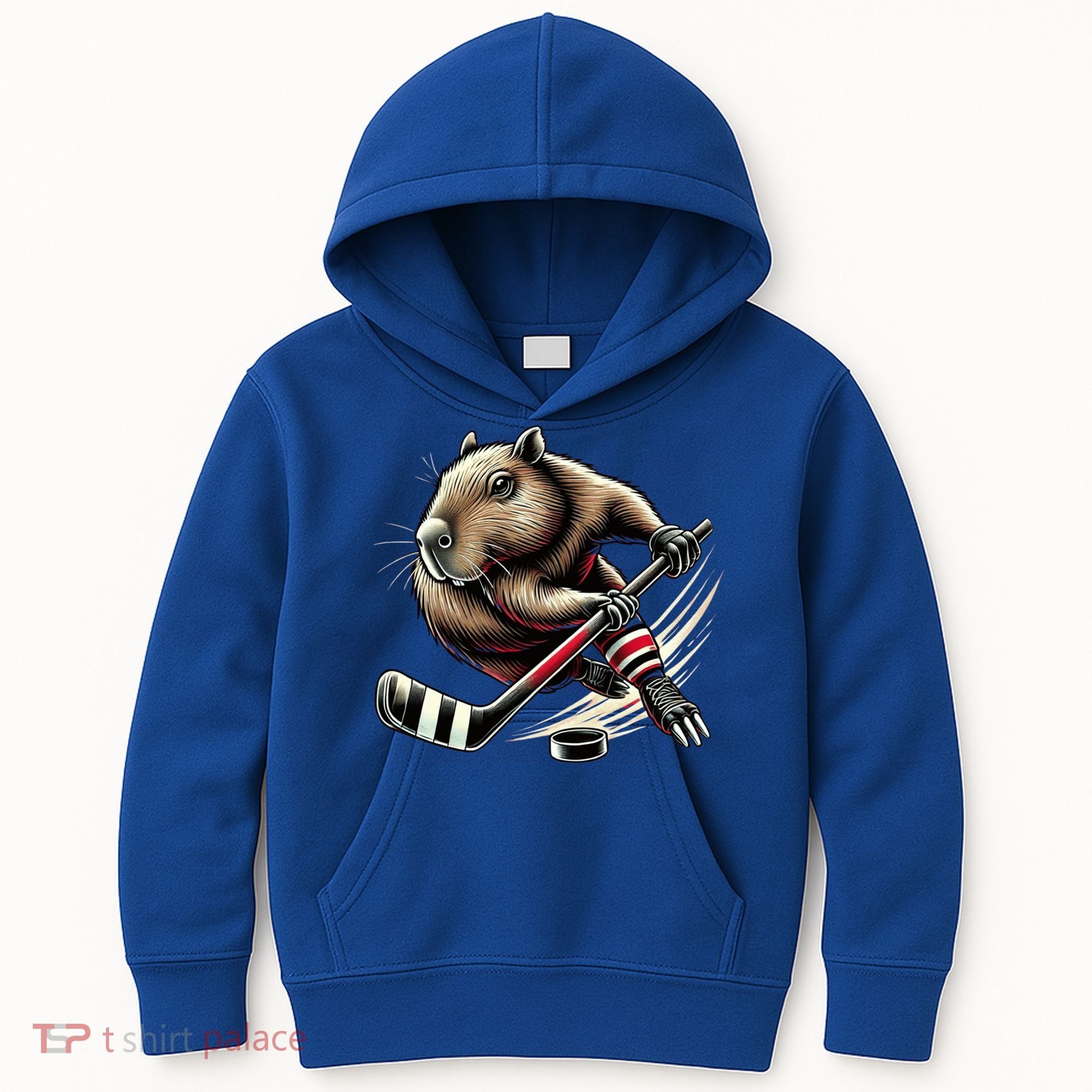 Capybara Hockey Funny Ice Hockey Player Gift Kids Hoodie