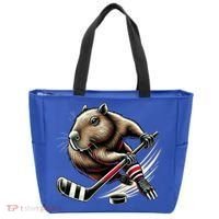 Capybara Hockey Funny Ice Hockey Player Gift Tote Bag thumb 0