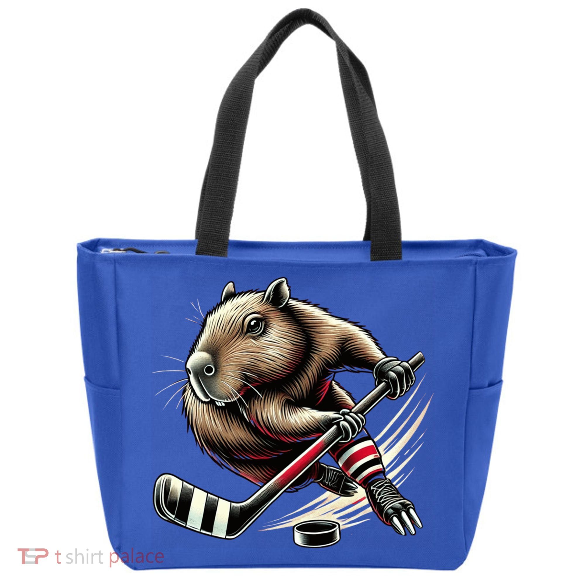 Capybara Hockey Funny Ice Hockey Player Gift Tote Bag