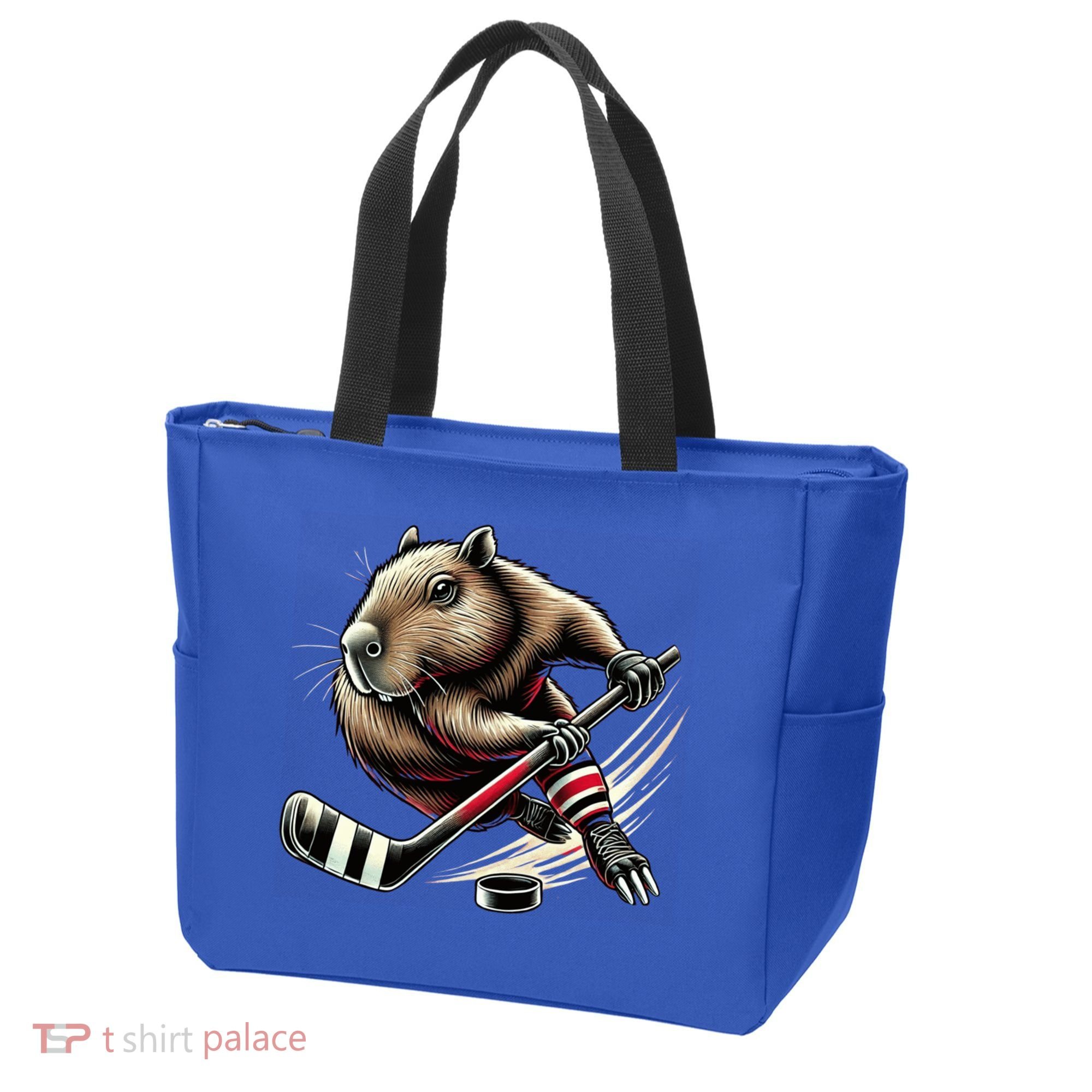 Capybara Hockey Funny Ice Hockey Player Gift Tote Bag