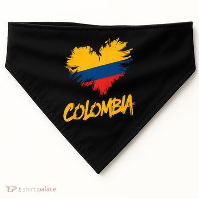Colombia Heart Flag USA-Made Doggie Bandana