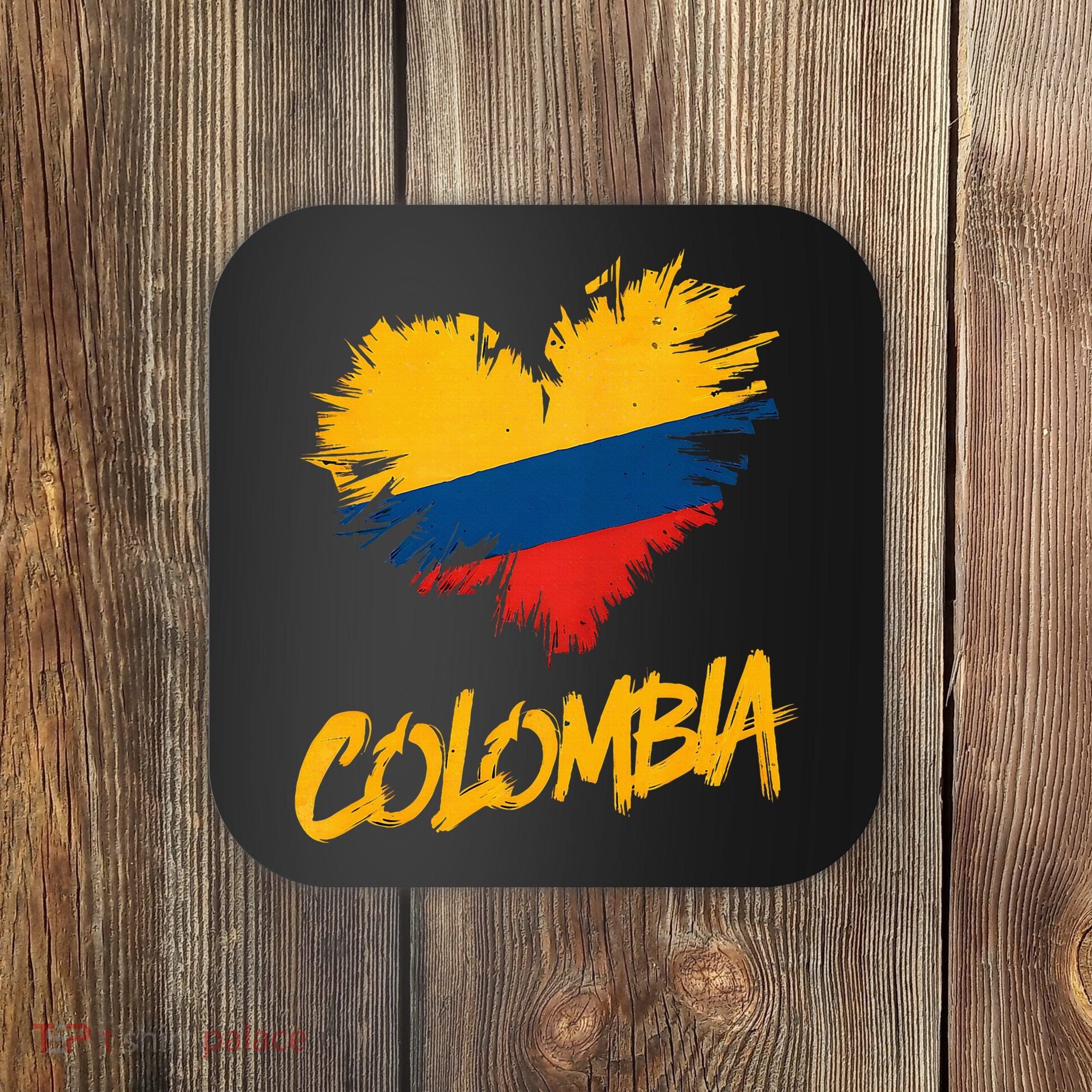 Colombia Heart Flag Coaster