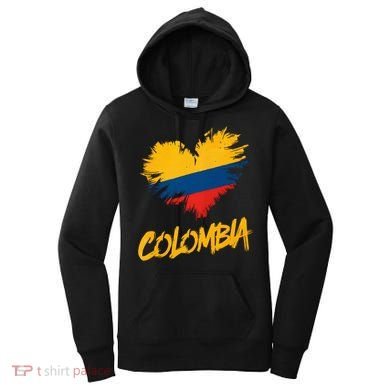 Colombia Heart Flag Women's Hoodie