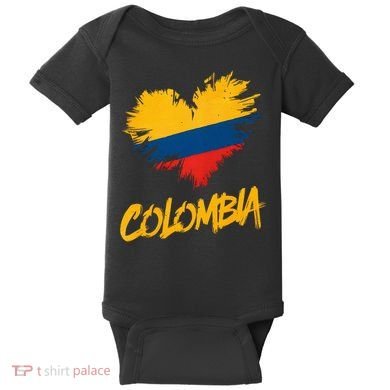 Colombia Heart Flag Baby Bodysuit