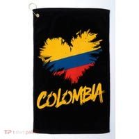 Colombia Heart Flag Golf Towel thumb 0